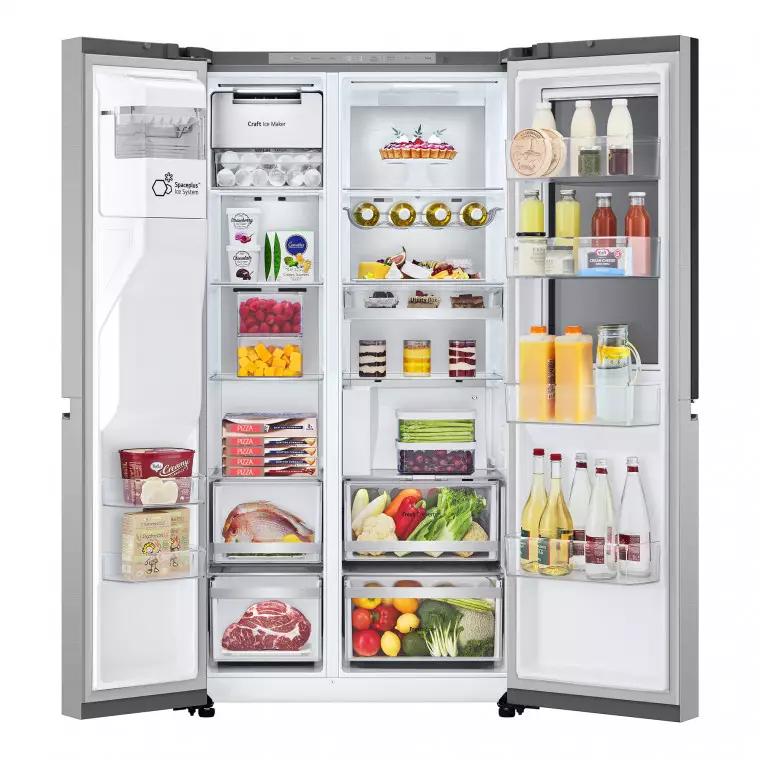 LG Frigorífico Side By side  Serie 900, Instaview Door-In-Door, con Craft Ice, Acero texturizado antihuellas.  D, 628 L, GSXE90MBDD.AMBQEUR